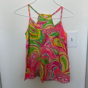 Size S Lilly Pulitzer tank. 100% silk.